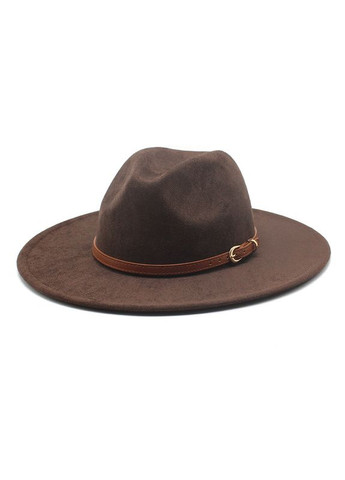 Шляпа федора унисекс с широкими полями 8 см замшевая SUEDE No Brand (366732738)