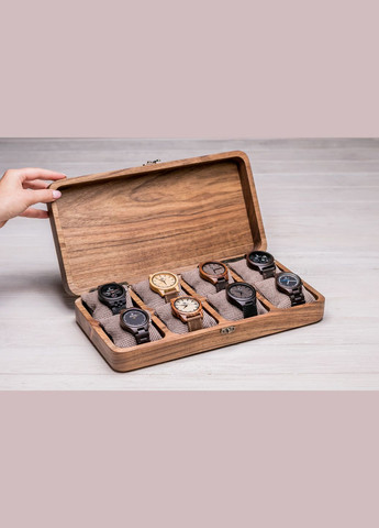 Скринька з персональним логотипом для восьми годинників із дерев'яною кришкою EcoWalnut (295443817)