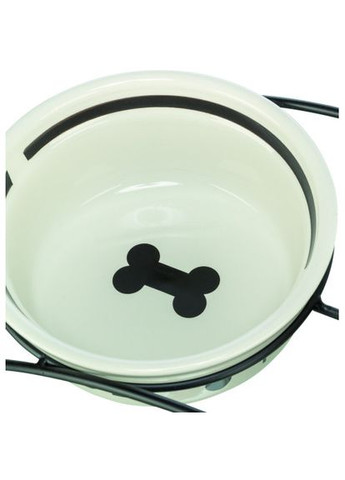 Миска Food керамічна для собак 1,6 л d 20 см біло-чорна Trixie (331236627)