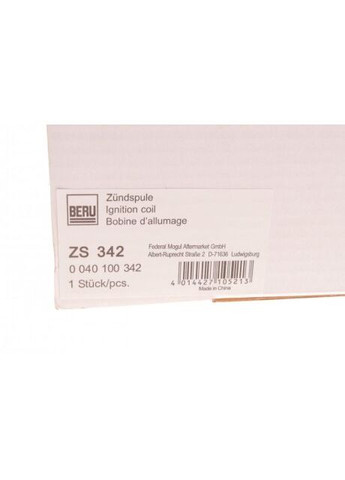 Катушка зажигания OPEL (пр-во) ZS342 Beru (366302204)