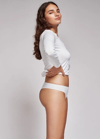 Трусики бразилиана из эко-хлопка Gisela 222P1 white (303933445)