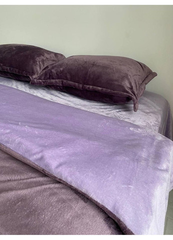 Постільна білизна Баклажановий + Бузковий, плюш Двухспальний розмір, наволочки 50/70 No Brand (363191626)