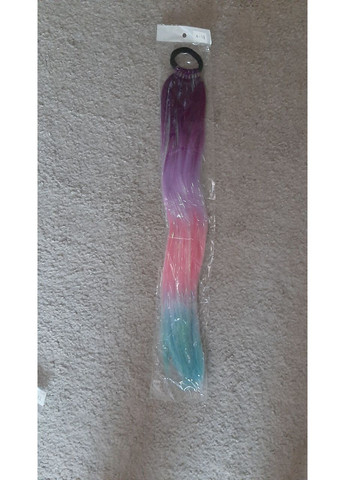 Накладний різнобарвний хвіст 60 см на гумці плетений хвіст шиньйона No Brand (361878482)