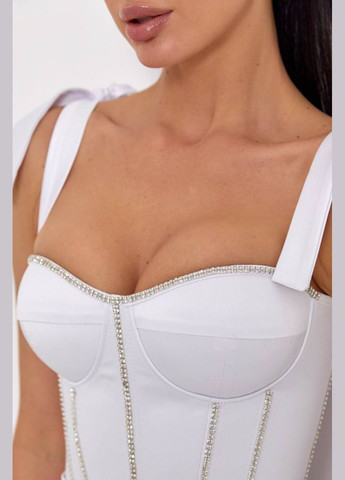 Белое вечернее платье а-силуэт First Woman однотонное