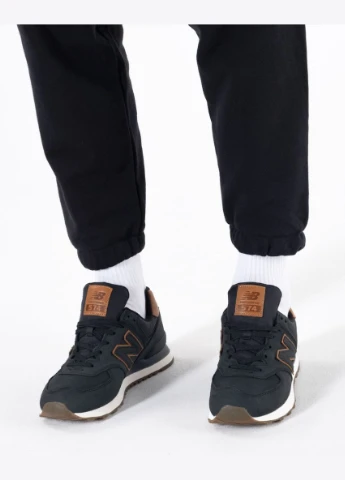 Черные всесезонные кроссовки 574 luxe ml574nbi New Balance