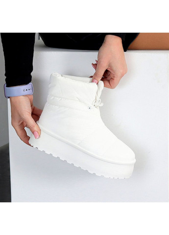 Белые дутики andora (код 25600) 🤍 плащевка | зима | экомех No Brand