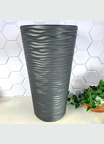 Кашпо с декором "волна" 10 л, Гранит Фьюжн Алеана (365814991)