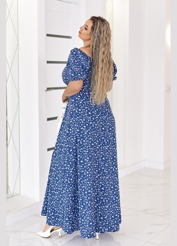 Голубое повседневный женское платье макси сарафан длинный свободного кроя No Brand