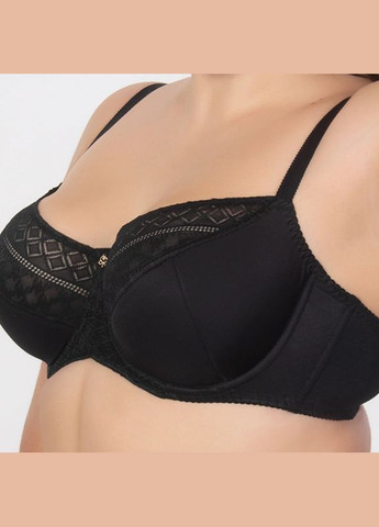 Чёрный бюстгальтер на косточках с полумягкой чашкой Elita с косточками
