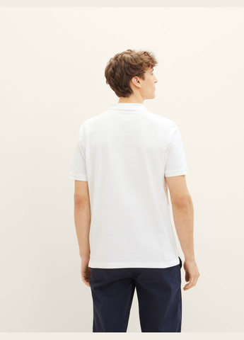 Белая футболка-поло для мужчин Tom Tailor однотонная