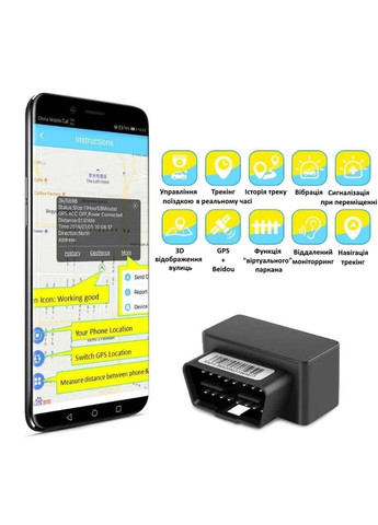 GPS трекер автомобильный в виде OBD2 переходника OBD2 для отслеживания авто при угоне. Новинка! VJOYCAR (293061849)