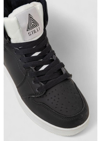 Кросівки жіночі зимові на хутрі,, 248RH1030 No Brand чорно-білі (368704364)