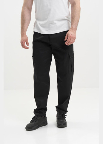 Штани карго чоловічі Великого розміру стрейч-котон з кишенями весна-літо-осінь, чорний No Brand (338792312)