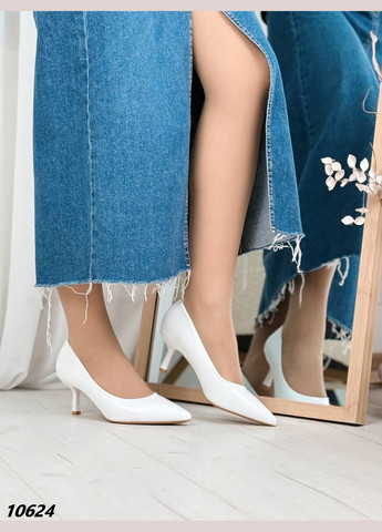 Meideli Білі туфлі на каблуку, білі весільні туфлі, білі лодочки, білі туфлі на шпильці код 10624 туфлі-човники білий з штучна шкіра, — демісезон (340964187)