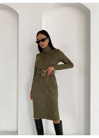 Оливкова (хакі) святковий жіноча сукня diamond з поясом (mil290) milirud