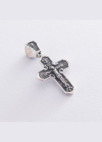 Срібний хрест Розп'яття Христове (чорніння) 133009 Oniks (276775543)