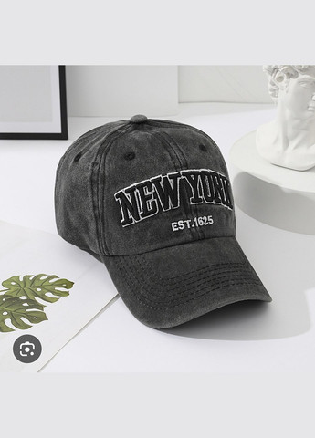 Кепка Бейсболка логотип New York 1625 (Нью-Йорк, NY, НЮ) с изогнутым козырьком Черный, Унисекс WUKE One size No Brand (336330750)