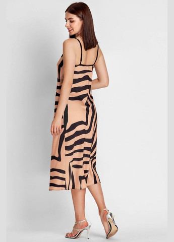 Комбинированное шелковое платье-слип Anabel Arto в полоску