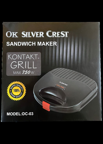 Мультимейкер сэндвичница гриль Sandwich maker Silvercrest DC-03, 750 Вт No Brand (334011278)