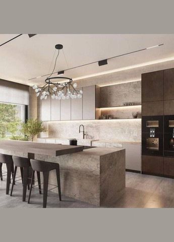 Черная круглая люстра из стеклянных лепестков на 36 ламп Petals (918-LP263-36 BK+CL) No Brand (370071501)