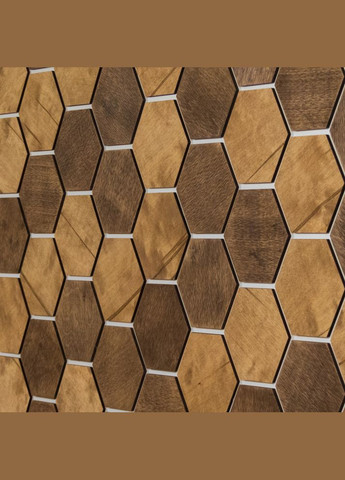 Дерев'яні Стінові Панелі Соти Береза Темна/Середня 36шт (1кв.м.) No Brand (307071903)