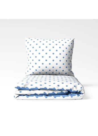 Комплект постільної білизни сімейний з наволочками 70*70 см, 115 гр/м2 Light Blue Dots Білий з блакитним (14480150215) ТЕП (364100105)