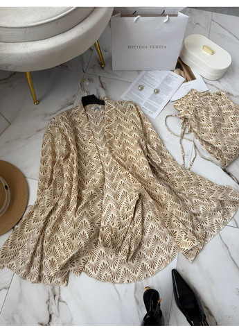 Женский костюм с принтом: рубашка с поясом + брюки Україна (353492899)