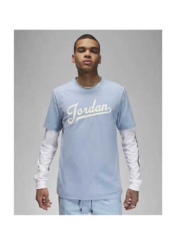 Голубая мужская футболка t-shirt flight mvp light blue Air Jordan