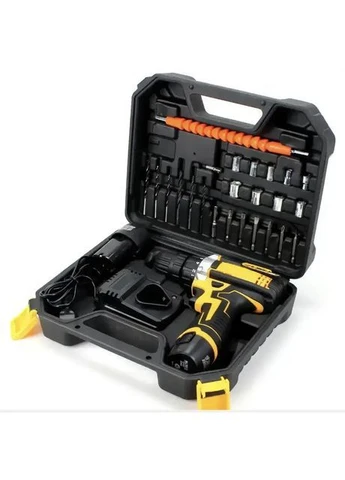 Набір шуруповерт акумуляторний з насадками Screw Driver Sets Yellow 12V No Brand (391421917)