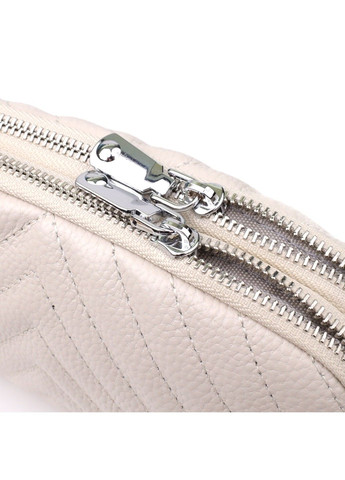 Модна сумка прошита трикутниками з натуральної шкіри 22910 Білий Vintage (357494998)