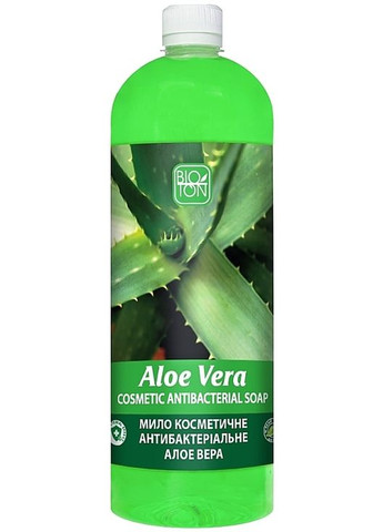 Мило антибактеріальне "Алое" (дой-пак) Aloe Liquid Soap 1000ml (408991-31156984) BIOTON COSMETICS (368658223)