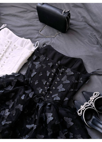 Чорна святковий сукня жіноча кльош No Brand однотонна