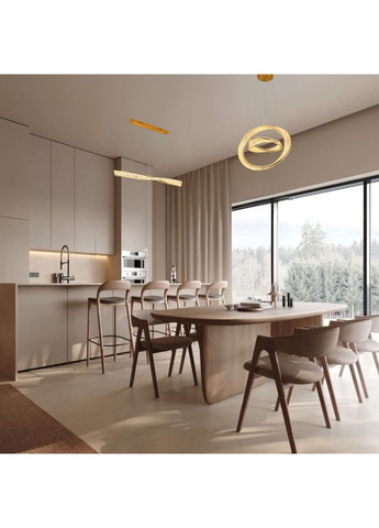 Люстра золотая "CRYSTAL" арт-деко (99-L8812C (600+400) FGD) No Brand (370072258)