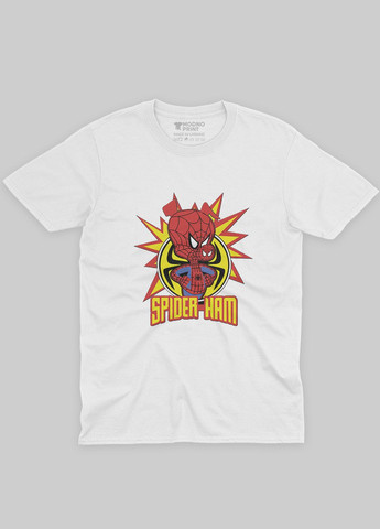 Белая демисезонная футболка для мальчика с принтом супергероя - человек-паук (ts001-1-whi-006-014-035-b) Modno