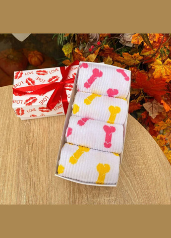 Комбинированные бокс женских высоких носков 36-41 на 4 пары в подарочной коробке Vakko (308336833)