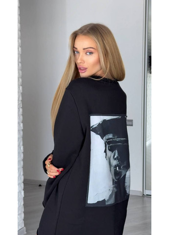 Подовжений лонгслів оверсайз із принтом Art — ЗАМІР В ОПИСІ GD/GL Модний простір (370146849)