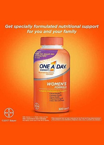 Мультивитамины One A Day Women’s Multivitamin 300 таблеток Bayer (322458302)