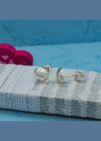 Срібні сережки пусети гвоздики "Кнопка" коло круг No Brand (350667306)