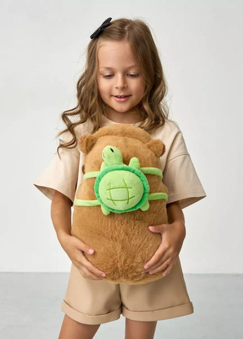 М'яка іграшка капібара з рюкзаком черепашкою 30 см маленький антистрес My Kigu (371893023)