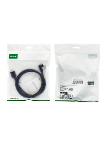 Кабель HDMI 4K Cable Male to Male 90 Degree Black 1m Ugreen HD103 (371647445)