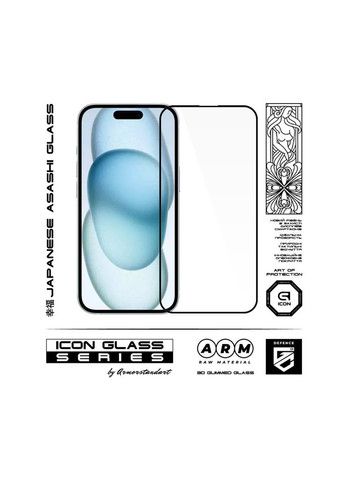 Скло захисне (m353434) ArmorStandart Icon 3D iPhone 15 Black 2pcs (367064131)