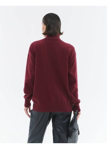 Бордовый демисезонный вязаный женский свитер с шерстью MonCher