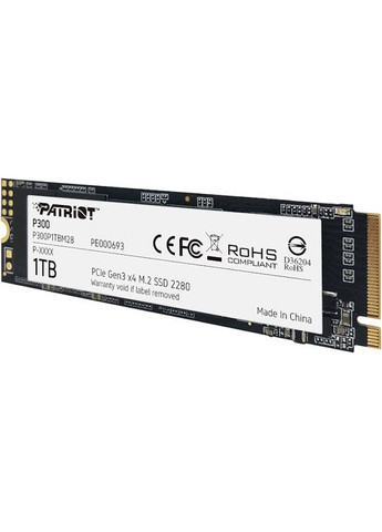 SSD накопичувач M. 2 NVMe PCIe 3.0 x4 1TB 2280 P300 (P300P1TBM28) Patriot (323134360)