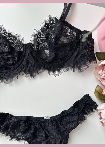 Черный демисезонный комплект белья No Brand