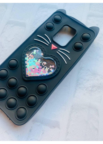 Чехол Антистресс Поп-Ит Pop It Xiaomi Redmi Note 9 Pro / 9S / 9 Pro Max Котик с сердечком Creative (360661051)