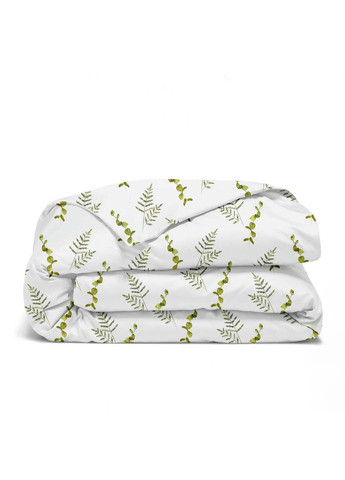 Двоспальна постіль з простирадлом на гумці GREEN FOLIAGE CS6 180х220 см Cosas (307474630)