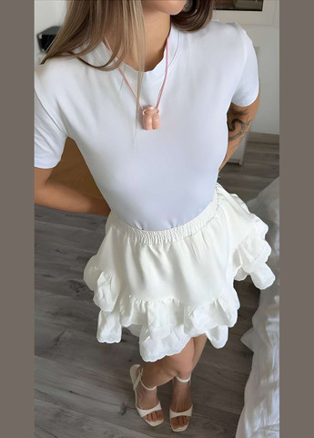 Женская летняя хлопковая базовая футболка в стиле скимс классическая однотонная голубая Україна - (339402773)