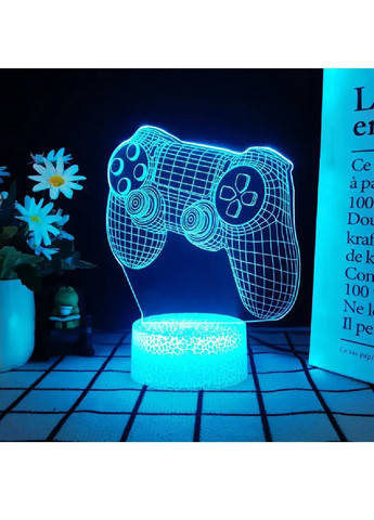 Настільний 3D LED нічник з пультом регулюванням режимів підсвічування роботою від USB 16 кольорів світіння (480822-Prob) Геймпад Unbranded (344464796)
