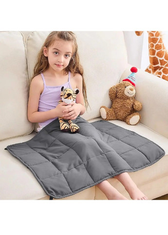 Обтяжена бавовняна сенсорна ковдра покривало з рівномірним розподілом ваги 2 кг 71x46 см (479272-Prob) Сіра Unbranded (316639004)