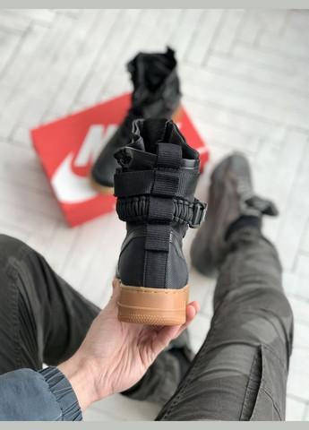 Черные всесезонные кроссовки мужские nike air force 1 sf black | найк аир форс 1 сф черные No Brand